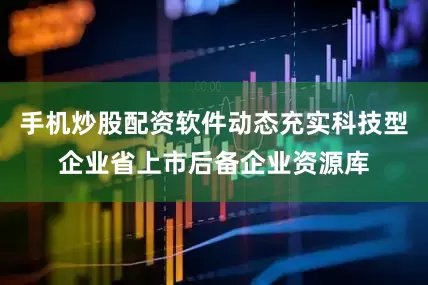 手机炒股配资软件动态充实科技型企业省上市后备企业资源库