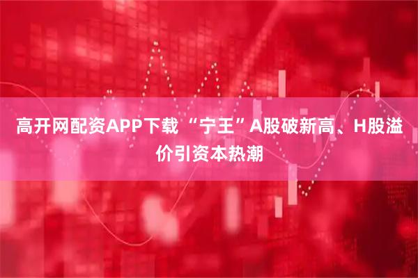 高开网配资APP下载 “宁王”A股破新高、H股溢价引资本热潮
